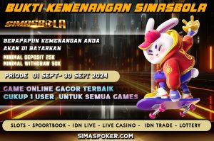 BUKTI PEMENANG HARI INI TANGGAL 16 SEPTEMBER 2024. SIMAS BOLA ADALAH SITUS BETINGAN ONLINE SLOT TERLENGKAP DAN TERPERCAYA